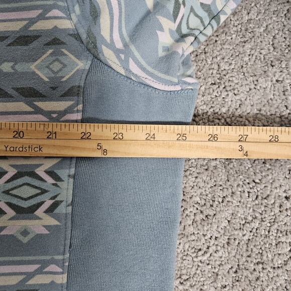 Life Is Good Hoodie Womens XL Blue Southwestern Geo Simply True Fleece Aztec - Picture 6 of 9